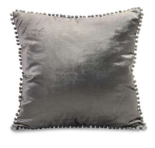 Contemporary Silver Satin Square Throw Accent Pillow  