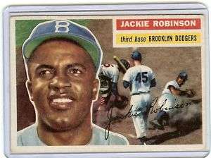 Brooklyn Dodgers Jackie Robinson 1956 Topps # 30 Ex++  