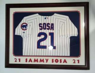 Sammy Sosa Chicago Cubs Signed Framed Jersey Sports Lot, Inc COA 