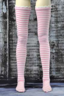 Pink & White Stripe Cotton Lycra Stockings SD Dollfie DOT Luts 