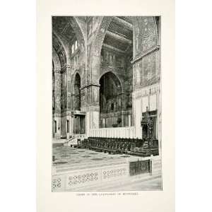  1908 Print Monreale Cathedral Choir Interior Palermo Sicily 