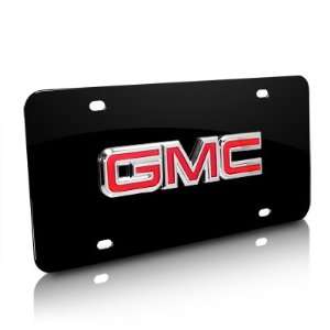 GMC oem Style 3d Logo Black Metal Auto License Plate, Lifetime 