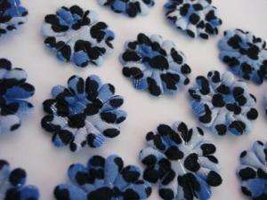 50 Blue Wild Leopard Animal Print Flower Applique H472  