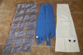 Scarf Scarves (3) Simply Vera Taupe, Blue & Ivory EUC  
