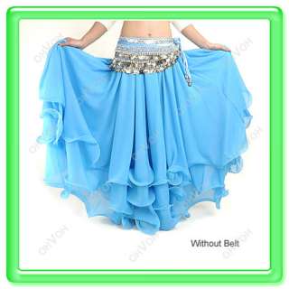 NWT Three Layers Costume Chiffon Belly Dance Skirt New  