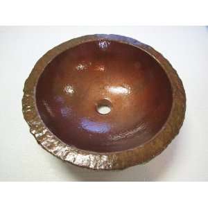   Vessel Sink Copper with Patina Finish Color.