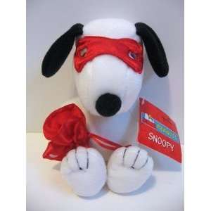   Peanuts Valentine Plush Love Bandit Snoopy w Red Mask & Red Pouch
