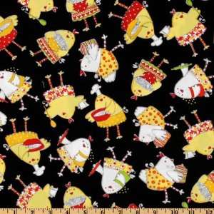  44 Wide Cookin Chick N Black Fabric By The Yard Arts 