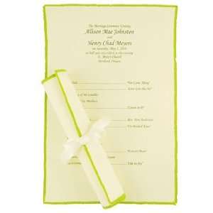  Invitation Scroll Paper   Deckle Edge   Ecru Chartreuse 