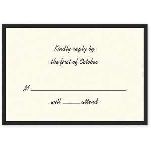  Satin Noir Reply Card by Checkerboard