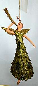 Angel Playing Horn Trumpet Ornament Music Hand Painted NEW  