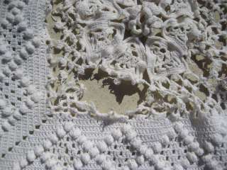 Antique Crochet Bedspread Coverlet Flower Diamond  