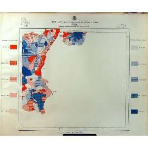  1929 Colour Map Italy Population Catania Siracusa