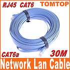   CAT6a Cat6 Flat Ethernet Patch Network Lan Cable 30m for PC Mac Laptop