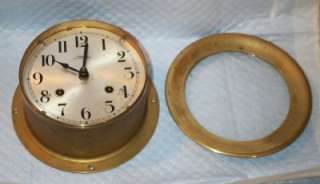 Vintage Wuersch Fall River Mass Brass Ships Bell Clock Seth Thomas 