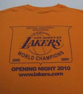 LOS ANGELES LAKERS opening night 2010 promo XL T SHIRT  