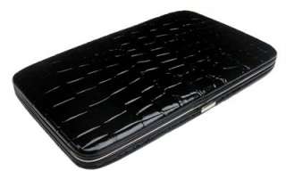 Crocodile Design Black Clutch Hard Case Wallet  