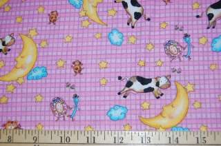   Hey Diddle Cat Fiddle Cow Jump Over Moon Nursery Rhyme Pink  