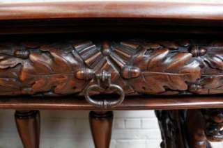   solid walnut and the very best in hand carved detail all original in