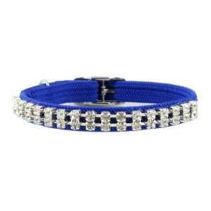 Blue Rhinestone Safety Cat Collar By FURRY (Large 