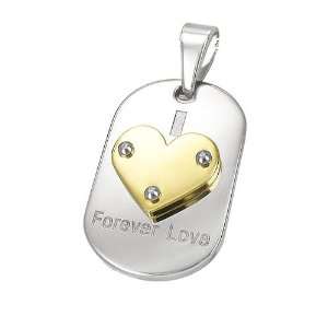  Bling Jewelry I Heart Forever Stainless Steel Dog Tag 