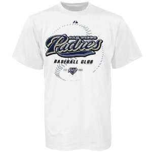  Majestic San Diego Padres White Baseball Club T shirt 