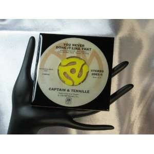  CAPTAIN and TENNILLE 45 rpm Record Drink Coaster   You 