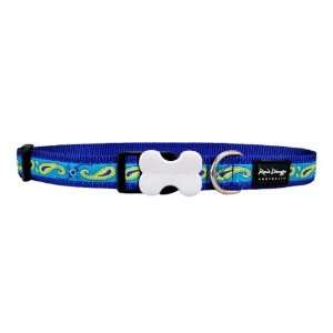 Dog Collar   Paisley Blue with Green   Small