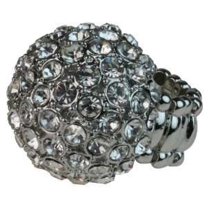  Clear Cz Stone Studded Dome Stretch Bling Ring Jewelry