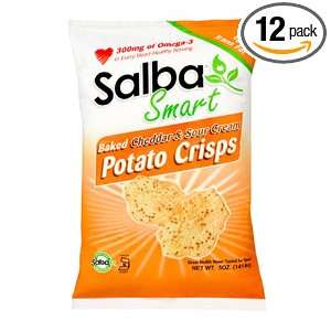 Salba Smart Cheddar & Sour Cream Baked Potato Crisps, 5 Ounce Bags 