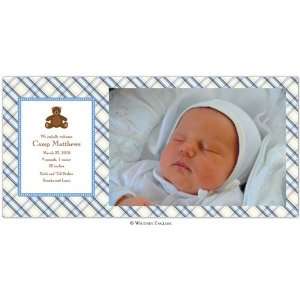  Boy Birth Announcements   Blue Bear Flat Photo Card Baby