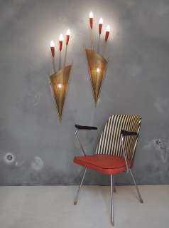 50s Modernist French SPUTNIK Wall Sconces Lights Lamps midcentury Biny 