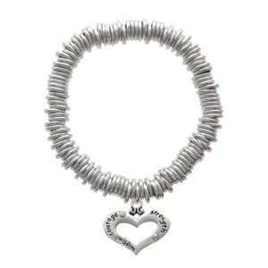  Heart with 3 AB Crystals   Courage, Strength, Wisdom Charm 