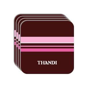 Personal Name Gift   THANDI Set of 4 Mini Mousepad Coasters (pink 