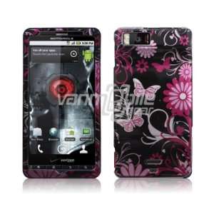  Motorola Droid X2   Black/Pink Butterfly Design Hard 2 Pc 