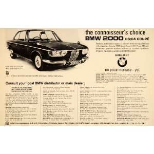 1968 Ad BMW 2000 CS/CA Coupe German Automobile Car 