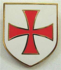 Crusaders Templar Knights Order Shield Cross Lapel Pin  