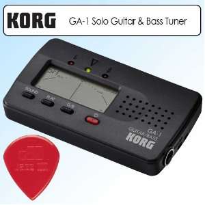  Korg GA 1 Solo Guitar & Bass Tuner Bundle With Picks 