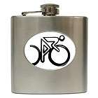 people bicycle hip flask 6 oz stainless steel whiskey pocket