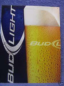 Bud Light Budweiser Beer Tin Metal Sign Bar  