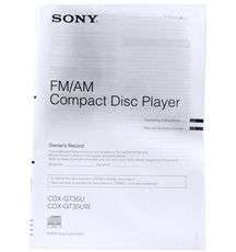 Sony CDX GT35U In Dash Single Din Car CD//USB AM/FM Receiver W/Aux 