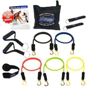 New Bodylastics 12 pcs Resistance Bands *MAX TENSION STACKABLE SYSTEM 