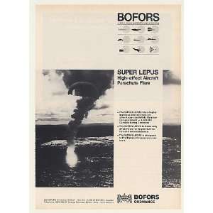  1977 Bofors Super Lepus Aircraft Parachute Flare Print Ad 