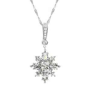  Emitations Tenleys 8 Petal CZ Flower Necklace, Silver 
