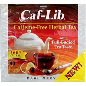 Caf Lib Earl Grey Caffeine Free Herbal Tea   Box (40 tea bags per box)