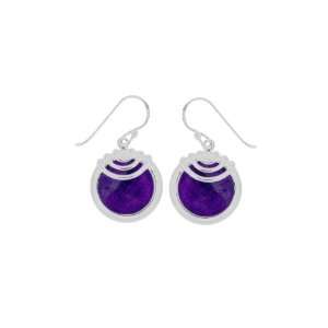  Boma Round Purple Turquoise & Sterling Silver Earrings Boma 