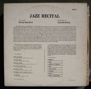 Billie Holiday Jazz Recital LP Clef MG C 718 DG trumpeter logo 