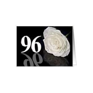  96th Birthday card with a white rose Card Toys & Games