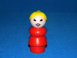 Vintage Play Family Fisher Price Little People Dark Red MOM w/Ponytail 