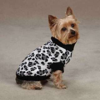 Zack & Zoey Snow Leopard Print Dog Sweater Acrylic Knit Pet Sweaters 